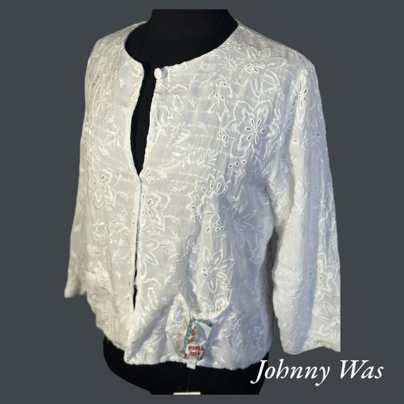 ABFAB! Johnny Was Valerie Jacket (Reversible) In White (SZ XS) (NWT) - Picture 1 of 12